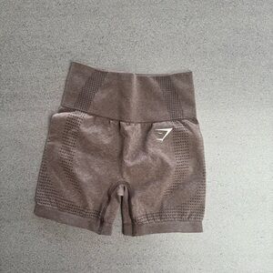 Gymshark Brown Bike Shorts High-Waisted Stretch
